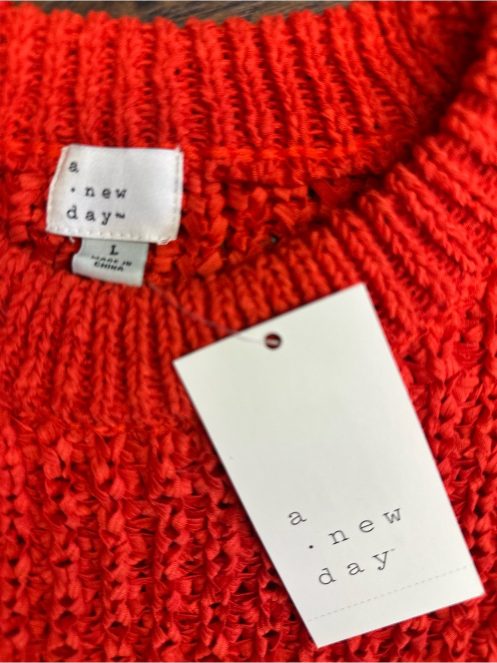 Women's Long Sleeve Round Neck Tape Yarn Pullover Sweater - A New Day <<<436>>> - Picture 4 of 7